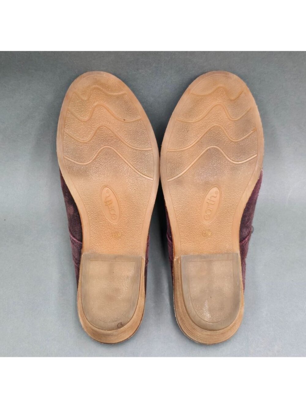 Earth Juliet Burgundy Suede Mules Size 7.5M Braided Strap Block Heel Clogs Shoes - Picture 6 of 9